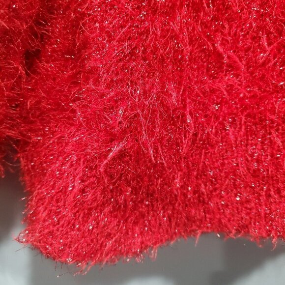 H & M Women's Oversized Red Valentine's Day Sparkle Sweater Long-Sleeved… - Picture 5 of 9